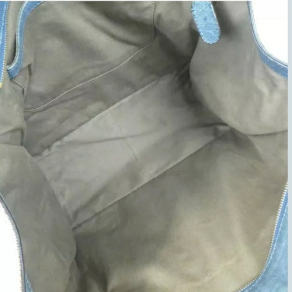 AUTHENTIC CHLOE HARLEY TOTE BAG CANVAS/BLUELEATHER - Picture 8 of 16